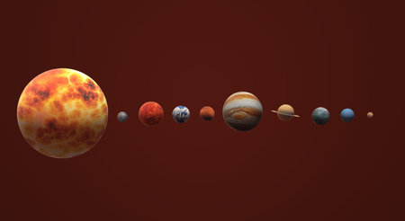 The  Solar universe 3d rendering for  science or  education content.