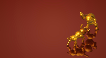 The 3d rendering bull and bear business content.の写真素材