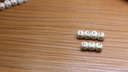 The Father Day celebration on wood background top viewの写真素材