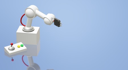 The robotic arm  3d rendering for industrial content.の写真素材