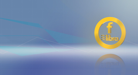 Bangkok, Thailand - Sat 22 June 2019: The Libra Facebook and bitcoin cryptocurrency for Libra Facebook content.のeditorial素材