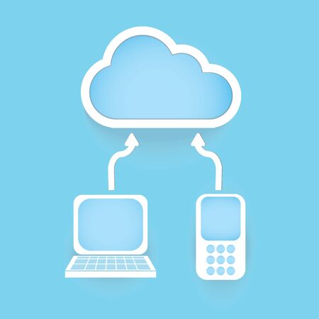 The  cloud data vector for technology content.のイラスト素材