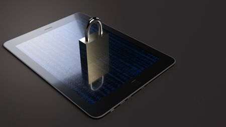 A Table and master key 3d rendering for security technology  concept.の写真素材