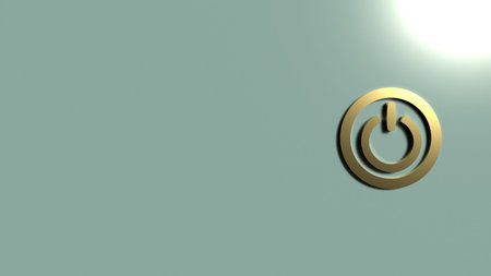 The  start button symbol 3d rendering for background.
