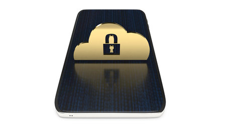 The cloud security solutions for IT device 3d rendering.