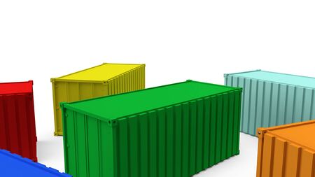 The CONTAINER on white background for shipping concept 3d rendering.の写真素材