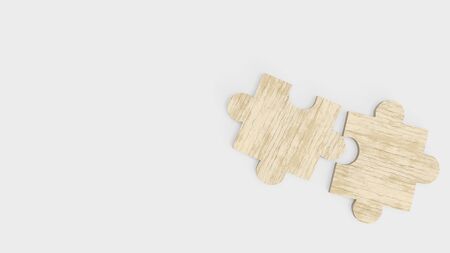 The jigsaw  puzzle on white for abstract concept 3d rendering.の写真素材