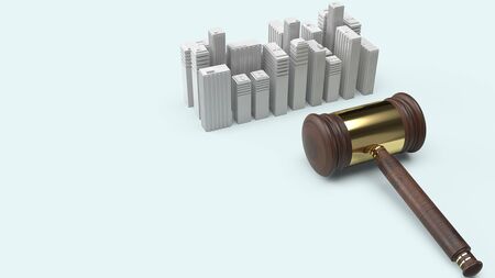 The Building and justice hammer image for property law concept 3d rendering.の写真素材