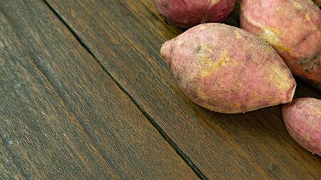 The cassava on wood table for food concept.の写真素材
