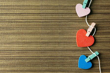 The  text wood cubes image for valentines day content.の写真素材