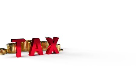 The tax and coin 3d rendering image for business content.の写真素材