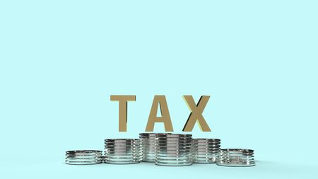 The tax and coin 3d rendering image for business content.の写真素材