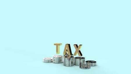The tax and coin 3d rendering image for business content.の写真素材