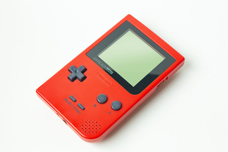 Bangkok  Thailand  13 January  2020 nintendo game boy pocket portable console  on white background.