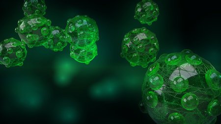 The virus in dark tone 3d rendering for  medicine  and  healthcare content.