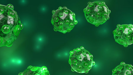 The virus in dark tone 3d rendering for  medicine  and  healthcare content.