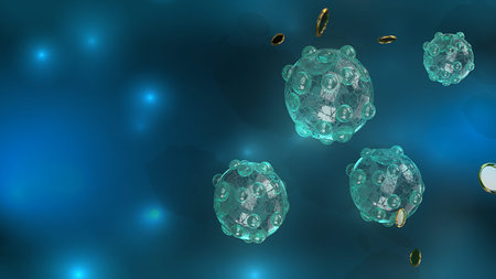 The virus in dark tone 3d rendering for  medicine  and  healthcare content.