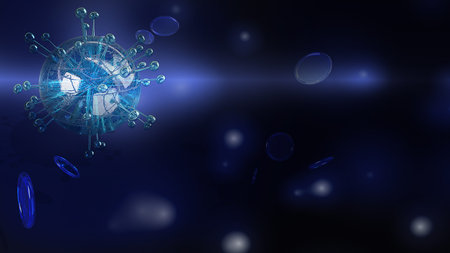 The virus in dark tone 3d rendering for  medicine  and  healthcare content.