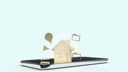 Home wooden toy and smartphone 3d rendering for technology content.
の写真素材