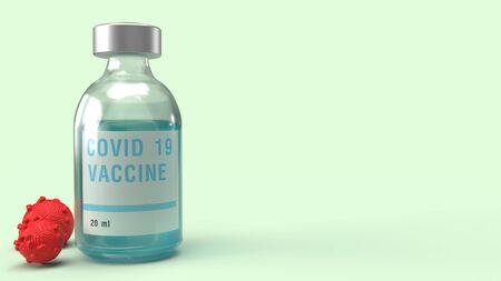 The covid 19 vaccine 3d rendering for medicine content.の写真素材