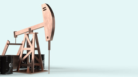 The oil drilling machine 3d rendering  for  petroleum content.の写真素材