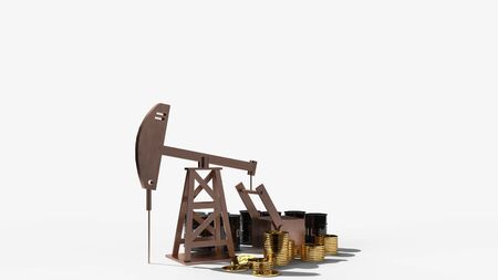 The oil drilling machine 3d rendering  for  petroleum content.の写真素材