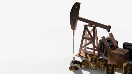 The oil drilling machine 3d rendering  for  petroleum content.の写真素材