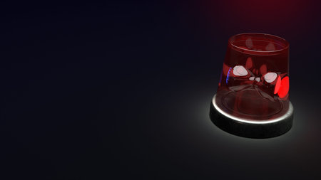 The siren Emergency lights in the dark 3d rendering for  ambulance content.