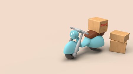 The  delivery send order with motors bike 3d rendering.の写真素材