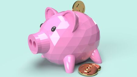 The  Piggy bank 3d rendering for money content.の写真素材