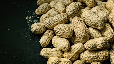 The peanuts in a shell texture  for food content.の写真素材