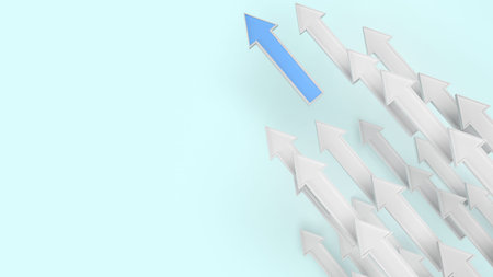 The white Arrow 3d rendering for abstract  content.
