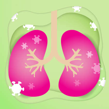 The Lung and virus vector image for coronavirus content.のイラスト素材