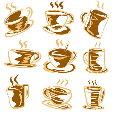 The  coffee cup vector collection for cafe content.のイラスト素材