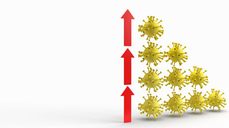 virus chart on white background  for  coronavirus content 3d rendering