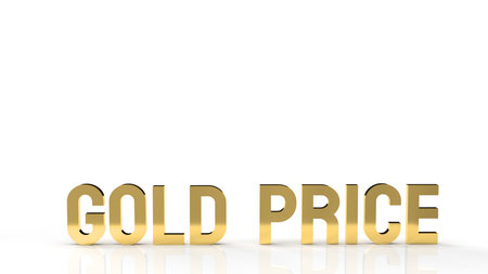 The gold price word for gold market content 3d rendering