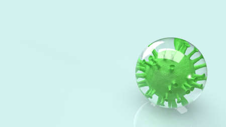 The virus in bubble for outbreak content 3d rendering.の写真素材