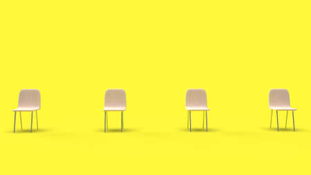 The Chair distance for social distancing content 3d rendering.の写真素材