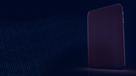 The tablet and digital number for technology content 3d rendering
