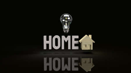 The home wood toy and Light bulb for property content 3d rendering.の写真素材