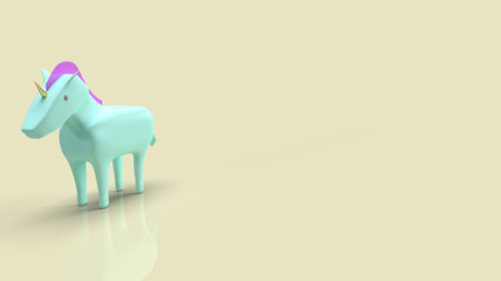 blue unicorn for symbol startup business 3d renderingの写真素材