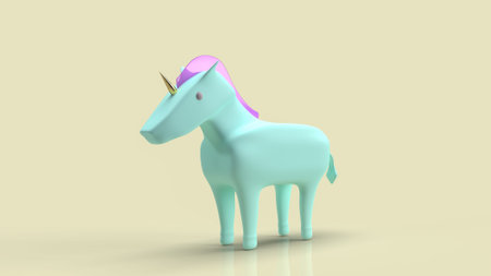 blue unicorn for symbol startup business 3d renderingの写真素材