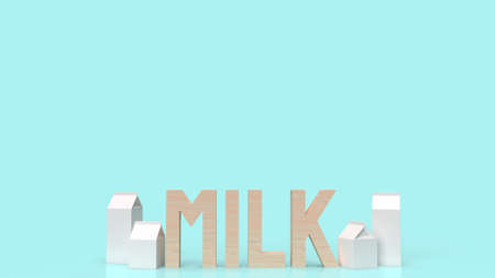 The milk text and box for food content 3d rendering.の写真素材
