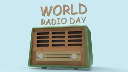 retro radio for world radio day content 3d rendering.の写真素材