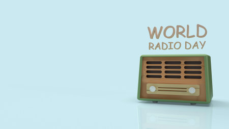 retro radio for world radio day content 3d rendering.の写真素材