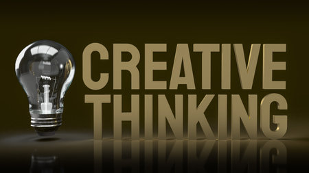 Light bulb and creative thinking text for idea content 3d renderingの写真素材