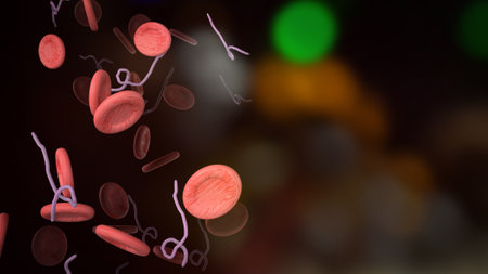 virus ebola and blood for sci and medical content 3d renderingの写真素材