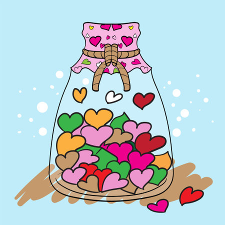 heart in glass jar for valentine day holiday content valentines dayのイラスト素材