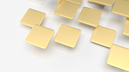 gold plates fly on white background for abstract background 3d rendering.の写真素材