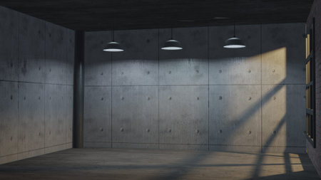 interior style industrial design for background  architecture content 3d rendering